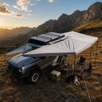 Auvent de voiture 270 degrés type aile de chauve-souris, coque rigide autoportante, auvent latéral pour 4x4, SUV, camion, camping tout-terrain, étanche, avec éclairage LED