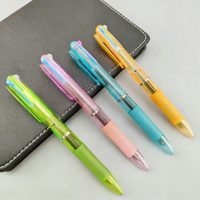 Stylo bille rétractable transparent avec grip en caoutchouc souple pour le bureau et l'écriture quotidienne