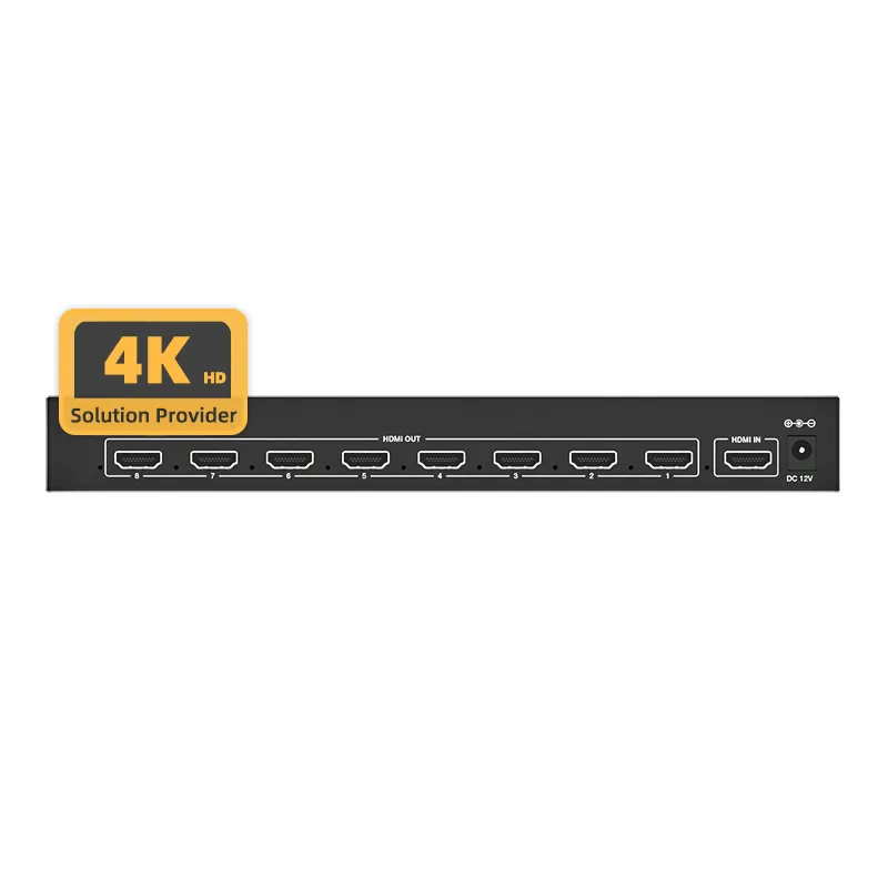 HDMI 4K 10.2Gbps 1x8 divisor Distribuidor de vídeo EDID pronto para uso Distribuidor de vídeo 1 em 8 saídas 4K HD