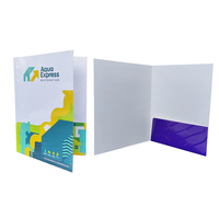 Carpeta de Presentación de Fábrica China, Impermeable, Ecológica, Reciclada, Impresión CMYK Personalizada, Carpetas de Papel con Doble Bolsillo para Tarjetas
