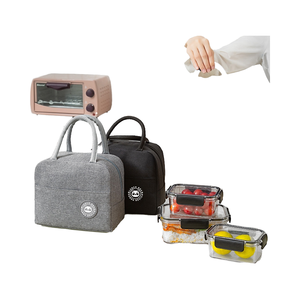 Sac à déjeuner isotherme en tissu Oxford écologique avec fermeture éclair et feuille d'aluminium épaisse pour pique-nique, stockage et transport alimentaire - Product Image 1