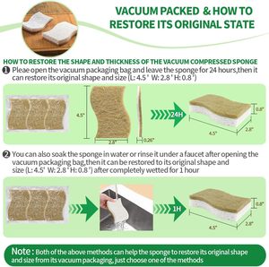 Esponjas de Cocina Biodegradables, Ecológicas, Compostables, de Celulosa, Coco y Nuez, de Alta Absorción - Product Image 3