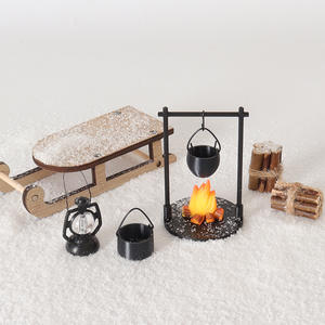 Cheminée de Noël miniature simulée, traîneau, modèle de pique-nique <span class=keywords><strong>en</strong></span> plein air, décoration de scène d'Halloween, accessoires de photographie - Product Image 2