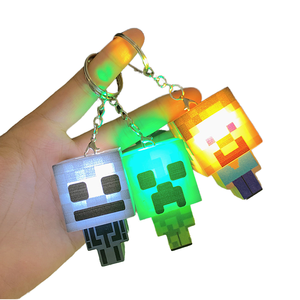 Portachiavi Leggero 3D in Acrilico con Personaggi Anime Cartoon, Colore Personalizzabile, <span class=keywords><strong>Ciondolo</strong></span> Luminoso del Gioco Mine World - Product Image 1