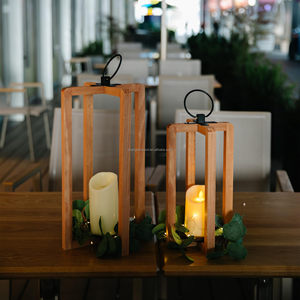 Thân Thiện Với Môi Đèn Lồng Mộc Mạc Trang Trí Nội Thất Bằng Gỗ Đèn Lồng Chủ Sàn Nến Đứng Trụ Cột Chủ Cho Nhà Hàng Bảng - Product Image 2