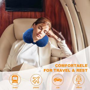 Almohada de Viaje para el Cuello en Forma de U Multicolor, Almohada de Viaje Personalizada de Espuma Viscoelástica para Avión - Product Image 2