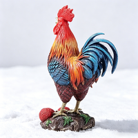 Statue de coq Feng Shui, figurine en résine peinte à la main, vibrante, pour la décoration de la maison et du bureau