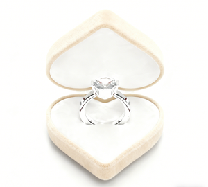 Caja de joyería de terciopelo con cierre de bisagra en forma de corazón personalizada de Pink Factory, con cinta, adecuada para anillos y collares. - Product Image 4