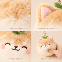 Porte-clés personnalisé en peluche Shiba Inu, animal en peluche, boule de fourrure moelleuse Kawaii, miroir suspendu, ornement de voiture, accessoire en peluche