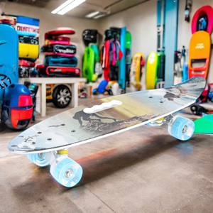 Planche à roulettes rétro avec logo personnalisé Offre Spéciale <span class=keywords><strong>Longboard</strong></span> en matériau PU avec couleur de roue PU planche à roulettes personnalisable - Product Image 1