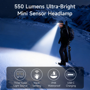 Nouvelle lampe frontale LED rechargeable tricolore transfrontalière, longue autonomie, ultra-lumineuse, étanche, pour activités de plein air, pêche, cyclisme et VTT - Product Image 4