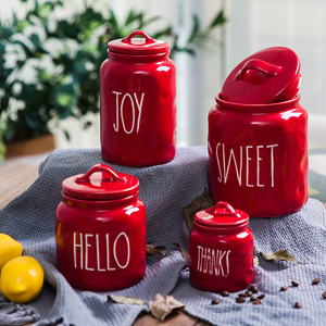 Số Lượng Lớn Nhà Bếp Thiết Bị Tùy Chỉnh Trắng Giá Rẻ Sứ Cà Phê Đậu Biscuit <span class=keywords><strong>Cookie</strong></span> Jar Với Nắp - Product Image 4