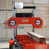 Scierie à ruban hydraulique portable à prix d'usine, machine horizontale de découpe de bois et de billes, scierie automatique à ruban avec remorque