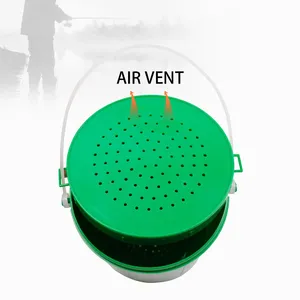 Cubo de cebo de pesca LUSHAZER contenedor de cebo vivo con <span class=keywords><strong>tapa</strong></span> portátil gusano Minnow <span class=keywords><strong>tanque</strong></span> de almacenamiento al aire libre carpa lubina trucha Accesorios - Product Image 5