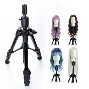 Support de perruque professionnel réglable en aluminium de 55 pouces, trépied avec rotation à 360 degrés, design étanche pour la présentation de têtes de <span class=keywords><strong>mannequin</strong></span> en salon - Product Image 4