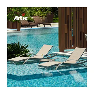 Artie-muebles de lujo para piscina de Hotel, tela de malla de aluminio, apilable, para el sol