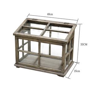 <span class=keywords><strong>Serre</strong></span> miniature en verre <span class=keywords><strong>artisanale</strong></span> de style campagnard vintage en bois FSC Luckywind - Product Image 6