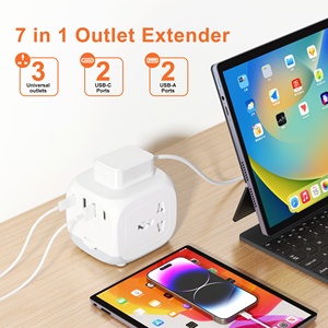 Multiprise britannique 3 prises 2 <span class=keywords><strong>USB</strong></span> 2 C rallonge de charge Alimentation haute qualité Type britannique <span class=keywords><strong>Powercube</strong></span> étendu - Product Image 5