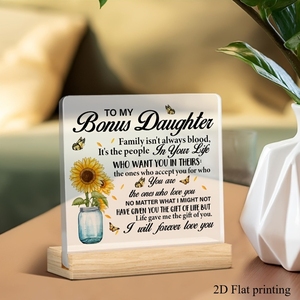 Placa de Acrílico Plana 2D con Grabado Láser Personalizado, Regalo para Madrastra, Madrastro, Recuerdo para Familia Fusionada, Afectuoso Obsequio - Product Image 1