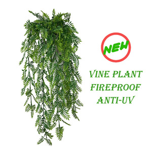 Fausse <span class=keywords><strong>feuille</strong></span> de <span class=keywords><strong>lierre</strong></span> en plastique, décoration d'extérieur, dorée et feu, fausse plante grimpante, suspension murale, cm - Product Image 2