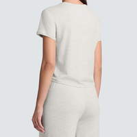 Ensemble haut et pantalon de nuit à manches courtes en coton bio pour femme, vêtements de maison durables, ensembles deux pièces pour femme