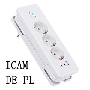 مقبس كهربائي أوروبي DE <span class=keywords><strong>PL</strong></span> بـ 8 خطوط مع منفذ USB للشحن السريع، مقبس منزلي عالي الجودة - Product Image 1