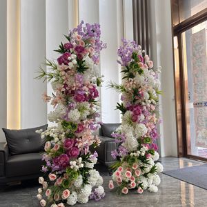 Nouvelle Composition Florale en Corne de Mouton Rose Violet, Décoration d'Arche de Scène de Mariage, Cadre en Corne de Mouton, Décorations Florales Artificielles - Product Image 2