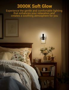 Luces Nocturnas Acrílicas LOHAS, <span class=keywords><strong>Luz</strong></span> Nocturna LED Blanca Cálida con Sensor de Oscuridad, Regulable, para Dormitorio y Pasillo - Product Image 4