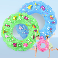 Bouée de piscine en PVC en forme de donut avec motifs requin et sirène, écologique, durable, portable, gonflable, pour enfants