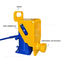 Cric hydraulique de 16 tonnes avec système de levage et cadre de support pour conteneurs maritimes - Roues pivotantes