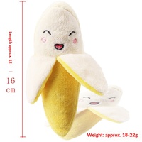 Gele banaanvormige pluche knuffel voor huisdieren met ingebouwd BB-geluid, bijtbestendig, stressverlichtend voor honden en katten, groothandel huisdierenspeelgoed