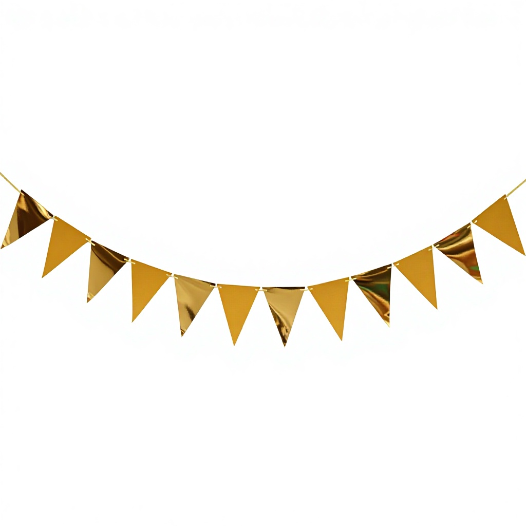 Drapeaux triangulaires dorés à paillettes dorées miroir