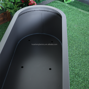 עציץ מתכת חיצוני מגולוון מפלדה עם עציץ פלדה סגלגל לרצפת חצר אזור מגורים ברחוב המלון - Product Image 3