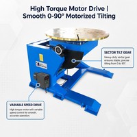 Meja Putar Presisi Servo Motor CNC Welding Positioner untuk Unit Kerja Jahitan Sirkular Flensa Pipa Otomatis Robotik