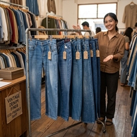 Jeans épais d'occasion pour hommes, vente en gros directe d'usine, liquidation, pantalons en denim chauds de seconde main, vêtements d'occasion de qualité supérieure pour hommes