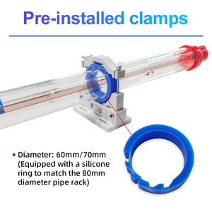 Tubo <span class=keywords><strong>Laser</strong></span> CO2 in Vetro Yongli 75W 90W 100W 130W 150W 180W Dia. Componenti per Attrezzature <span class=keywords><strong>Laser</strong></span> da 60/70mm per Macchine per Incisione <span class=keywords><strong>Laser</strong></span> - Product Image 3