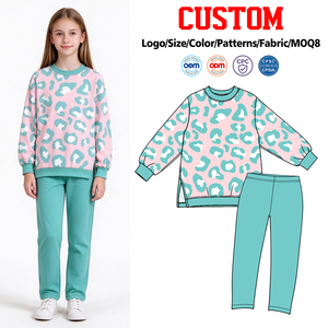 Pantalones Legging Deportivos de Leopardo para Niñas Pequeñas, Ropa de Yoga y Tenis, Boutique de Ropa Deportiva al por Mayor, Suaves como la Seda de Leche - Product Image 1