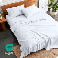 Draps extra doux Draps de lit de luxe King Queen Size Ensemble de draps 4 pièces pour hôtel