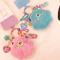 Porte-clés en peluche douce de dessin animé Little Monster, figurine mignonne et amusante pour femme, cadeau, breloque pour sac à dos, pendentif de sac, accessoire