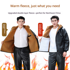 <span class=keywords><strong>Pantaloni</strong></span> da Lavoro Invernali in Pelle PU Foderati in Pile per <span class=keywords><strong>Uomo</strong></span>, Vendita Diretta dalla Fabbrica - Product Image 6