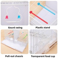 Cage à perroquets en métal robuste et écologique, double espace durable pour l'élevage, modèle Peony, vente en gros d'usine