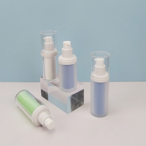 New <b>Empty</b> 15ml 30ml Replaceable <b>Plastic</b> Lotion Luxury Cosmetic Green Blue Serum Matte Acrylic Airless Pump <b>Bottle</b> - Product Image 3