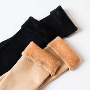 بيع بالجملة لون البشرة الأسود سلس جوارب طويلة الشتاء سميكة دافئة الثلج الفخذ الجوارب العالية للنساء - Product Image 6