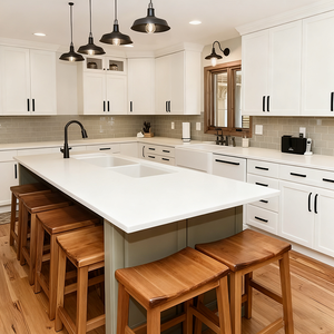 GODI 풀 세트 아메리칸 스타일 가구 스마트 밀워크 간단한 단단한 나무 모듈러 나무 주최자 주방 캐비닛 섬 - Product Image 5