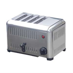 Grille-pain commercial 4 tranches 2240W en acier inoxydable, grille-pain à haute vitesse avec deux commandes indépendantes pour restaurant et <span class=keywords><strong>boulangerie</strong></span> - Product Image 2
