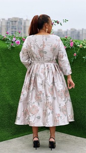 Vestido de Fiesta Vintage de Talla Grande para <span class=keywords><strong>Mujer</strong></span>, Manga Larga, Estampado Floral, Largo hasta la Pantorrilla, Cintura Natural, ODM, Ropa Elegante - Product Image 5