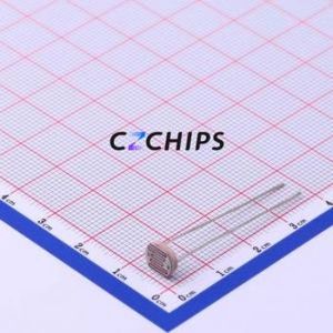 Fotorresistor GL7549, Componente de Orificio Pasante (THT), P=5mm, Resistencia de 10mOhm, 45kOhm~100kOhm, 150V, 540nm - Product Image 1