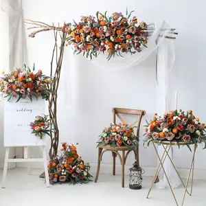 Kunstmatige Bloem Boog Decor Achtergrond Voor Gangpad Bruiloft Slingers Voor Decor Met Bloemen Outdoor Bruiloft Decoratie