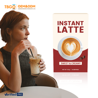 TBG OEM Café instantané à saveur de latte Formule 6-en-1 avec crémier non laitier et poudre d'huile de noix de coco Texture lisse Marque privée