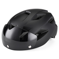 Casques de cyclisme adultes durables certifiés CE & CPSC avec pare-soleil et lumière LED lunettes magnétiques détachables vélo vélo équitation